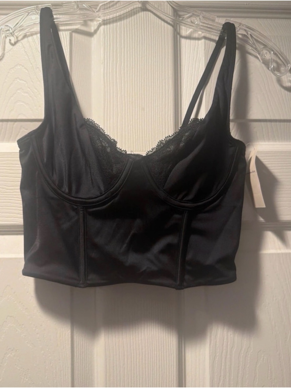 Abercrombie & Fitch Black Longline Lace-Trim Bralette